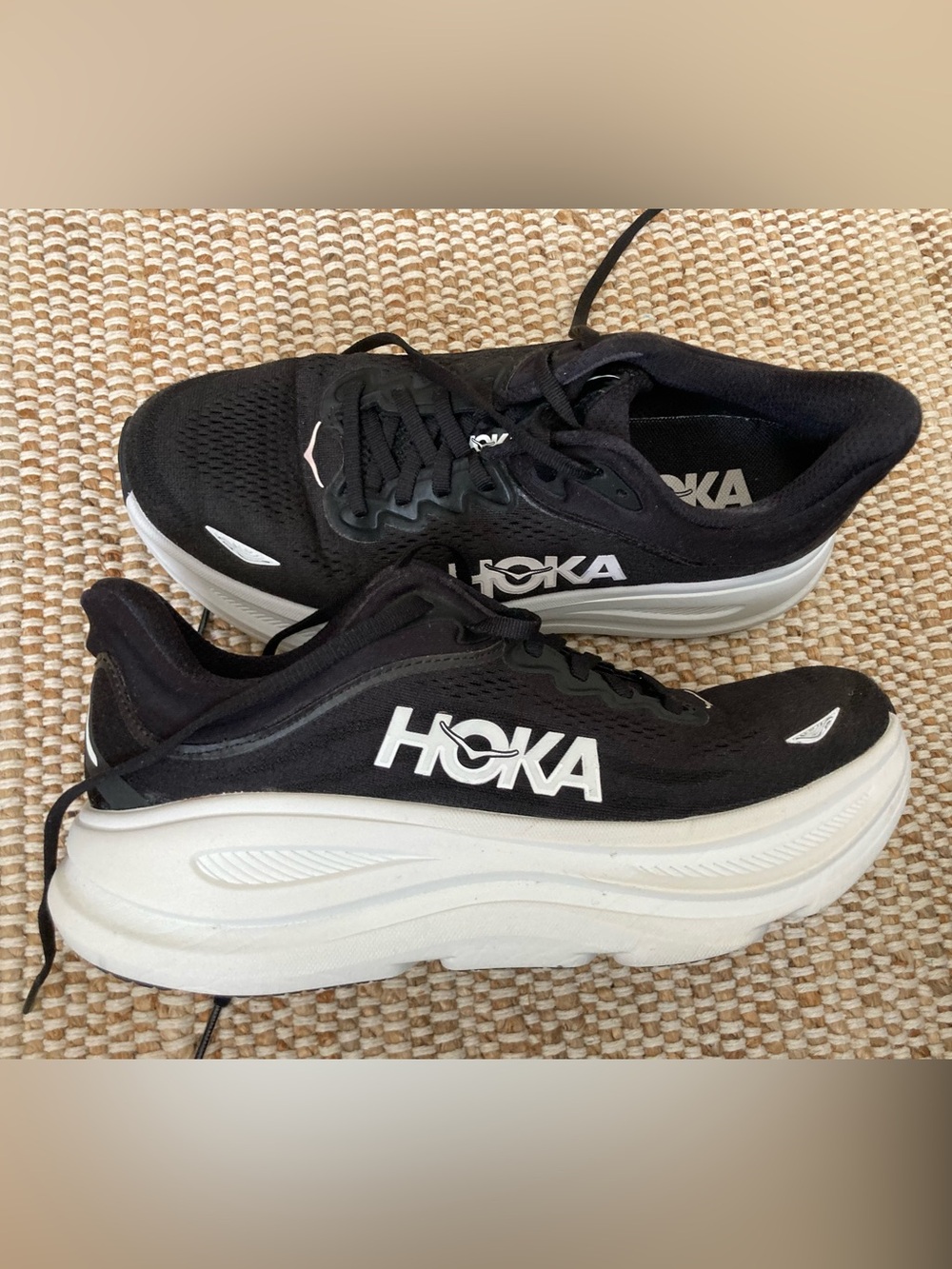 Hoka Women's Black and White Athletic Running Shoes